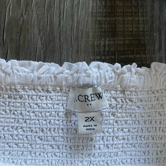 J.Crew Smocked Puff Sleeve Midi Dress Lined Cottagecore Ruffle Hem Size 2X - Picture 6 of 11